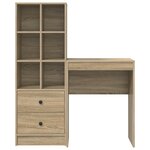 vidaXL Bureau avec rangement en chêne sonoma en bois d'ingénierie