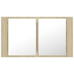 vidaXL Armoire à miroir à LED de bain Chêne sonoma 80x12x45 Acrylique