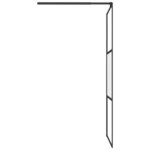 vidaXL Paroi de douche avec étagère Noir 90x195 cm Verre ESG&Aluminium
