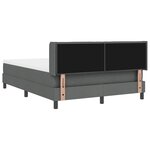 vidaXL Lit à Ressorts avec Matelas Gris Foncé 160x200 cm Tissu