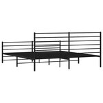 vidaXL Cadre de lit métal sans matelas avec pied de lit noir 183x213cm