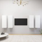 vidaXL Meubles TV 4 Pièces Blanc 30 5x30x90 cm Bois d'ingénierie