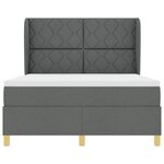 Lit Box Spring avec Matelas Gris Foncé 160x200 cm Tissu