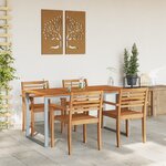 Table de Salle à Manger d'extérieur vidaXL Grise 160x80x75 cm en Acier et Bois Solide d'Acacia