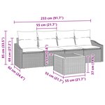vidaXL Ensemble de sofa de jardin 5 pièces avec coussins noir poly rotin acacia