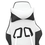vidaXL Chaise de jeu de massage Blanc et noir Similicuir
