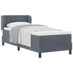 Lit à ressort avec matelas vidaXL Gris foncé 80x200 cm en velours