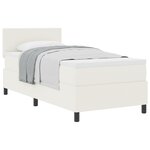 vidaXL Lit à ressorts avec matelas crème 100x200 cm en tissu velours