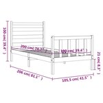 vidaXL Cadre de lit sans matelas 100x200 cm bois massif de pin