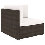 vidaXL Salon de jardin 8 Pièces avec coussins Marron Résine tressée