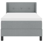 Lit à ressorts vidaXL avec matelas gris clair 90x200 cm en tissu