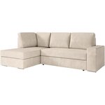 Canapé d'angle gauche convertible ARTEMIS 4 places - Velours côtelé beige - 246 x 174 x 96 cm
