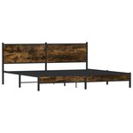 vidaXL Cadre de lit en métal sans matelas chêne fumé 193x203 cm