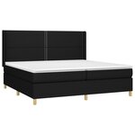 vidaXL Sommier à lattes de lit matelas et LED Noir 200x200 cm Tissu