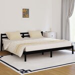 vidaXL Cadre de lit Bois massif de pin 200x200 cm Noir
