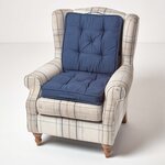 Coussin rehausseur lombaire en coton 50 x 50 cm - Bleu marine - HOMESCAPES