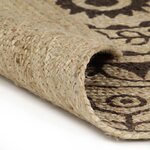 vidaXL Tapis fait à la main Jute avec imprimé marron foncé 90 cm