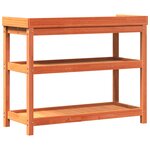 vidaXL Table de rempotage avec étagères marron bois massif de pin