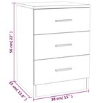 vidaXL Table de chevet Chêne fumé 38x35x56 cm Bois d'ingénierie