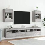 vidaXL Meubles TV muraux et lumières LED 2Pièces sonoma gris 40x30x60 5cm