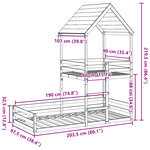 vidaXL Lit superposé sans matelas 90x190 cm bois de pin massif