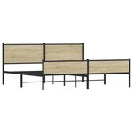 vidaXL Cadre de lit en métal sans matelas chêne sonoma 200x200 cm