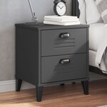 vidaXL Table de chevet VIKEN gris anthracite bois d'ingénierie