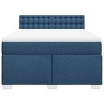vidaXL Sommier à lattes de lit avec matelas Bleu 160x200 cm Tissu