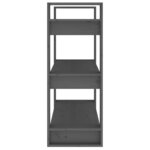 vidaXL Bibliothèque/Séparateur de pièce Gris 80x35x91 cm Pin solide