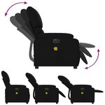 vidaXL Fauteuil de massage inclinable électrique Noir Tissu