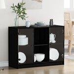 Buffet vidaXL Chêne Noir 102x37x75 5 cm Bois Aggloméré
