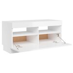 vidaXL Meuble TV avec lumières LED blanc brillant 80x35x40 cm