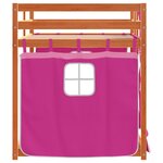 vidaXL Lit superposé avec rideaux rose 80x200 cm bois pin massif
