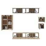 vidaXL Ensemble de meubles TV 8 Pièces Chêne sonoma Bois d'ingénierie