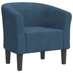 vidaXL Fauteuil cabriolet bleu foncé velours