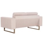 vidaXL Ensemble de canapé 2 Pièces tissu crème