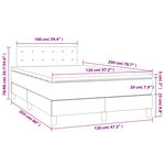 vidaXL Sommier à lattes de lit avec matelas LED Taupe 120x200 cm Tissu