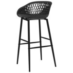 vidaXL Chaises de bar lot de 4 noir