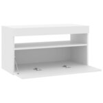 vidaXL Meuble TV avec lumières LED Blanc 75x35x40 cm