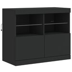vidaXL Buffet avec lumières LED noir 163x37x67 cm