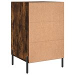 vidaXL Table de chevet chêne fumé 40x40x66 cm bois d'ingénierie