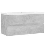 vidaXL Armoire d'évier et lavabo intégré Gris béton Bois d'ingénierie