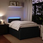 vidaXL Sommier à lattes de lit avec matelas noir 120x190 cm velours