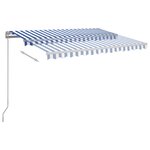 vidaXL Auvent manuel rétractable avec LED 3 5x2 5 m Bleu et blanc