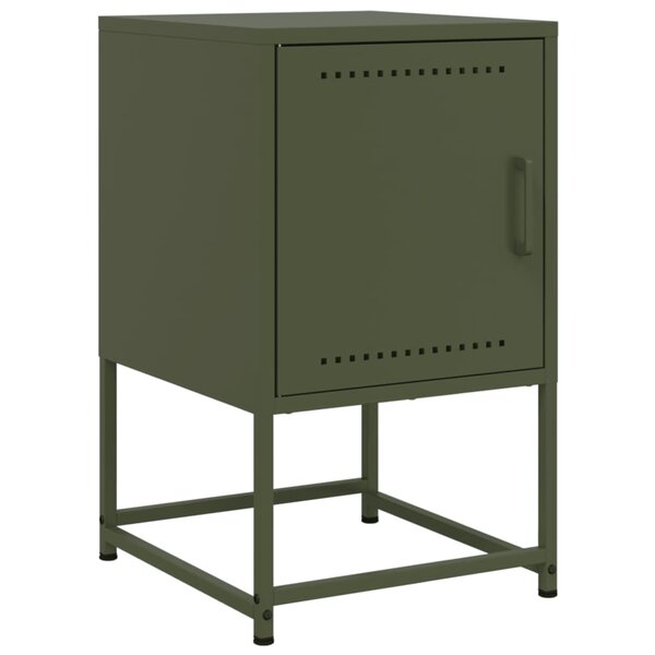 vidaXL Table de chevet vert olive 36x39x60 5 cm acier