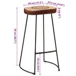 vidaXL Tabourets de bar lot de 2 marron foncé 44x37 5x78 cm