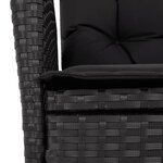vidaXL Ensemble à manger de jardin 4 Pièces avec coussins noir