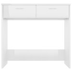 vidaXL Bureau Blanc brillant 80x40x75 cm Aggloméré