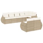 vidaXL Salon de jardin avec coussins 8 Pièces beige résine tressée