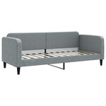 vidaXL Lit de jour avec gigogne et tiroirs gris clair 80x200 cm tissu